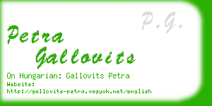 petra gallovits business card